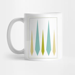 Aqua Blue Avocado Green Yellow Mid Mod Diamonds Mug